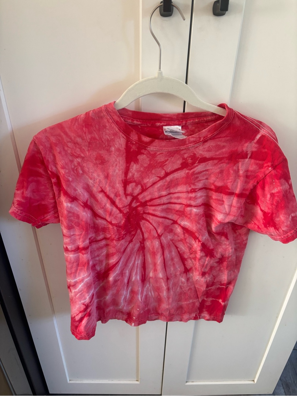 Gildan Red Spiral Tie-Dye Short Sleeve Tee